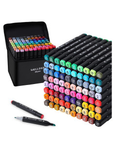 Marcadores de Alcohol WELLOKB 80 Colores Doble Punta 1mm