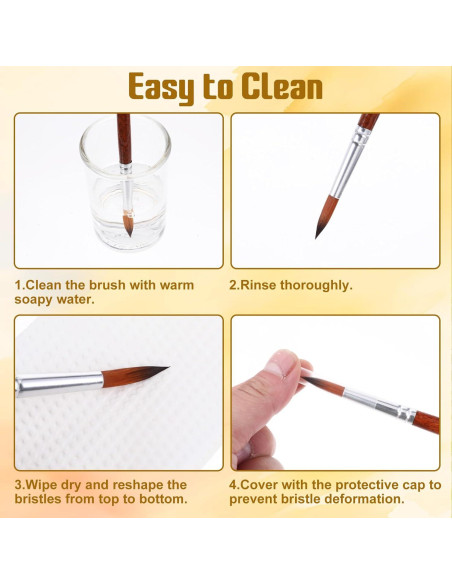 Conjunto de 12 Pinceles Redondos Giantree de Nylon Profesional Conjunto de 12 Pinceles Redondos Giantree de Nylon Profesional