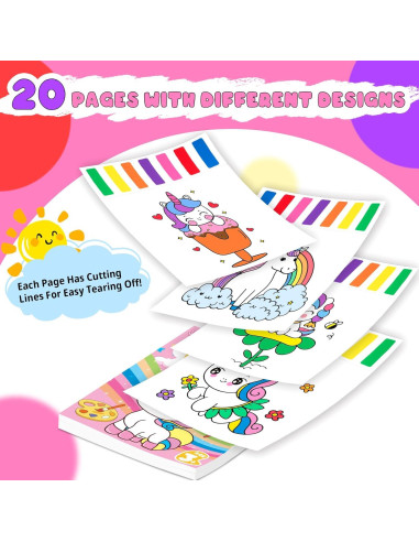 Libro de Pintura Acuarela Fenmay Unicornio con 2 Pinceles