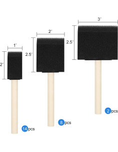 Kit de 24 Brochas de Pintura de Espuma Phinus - 2.54 a 7.62 cm 2