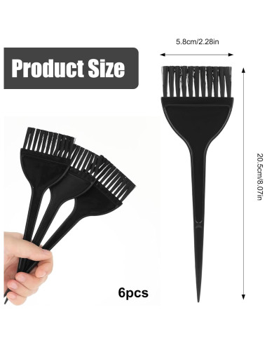 6 Brochas para Tinte de Cabello ROBOHOOK - Aplicador Profesional