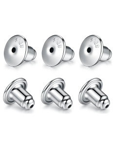 Cierres de Aretes Catinee Oro Blanco 14k Hipoalergénicos 6pcs
