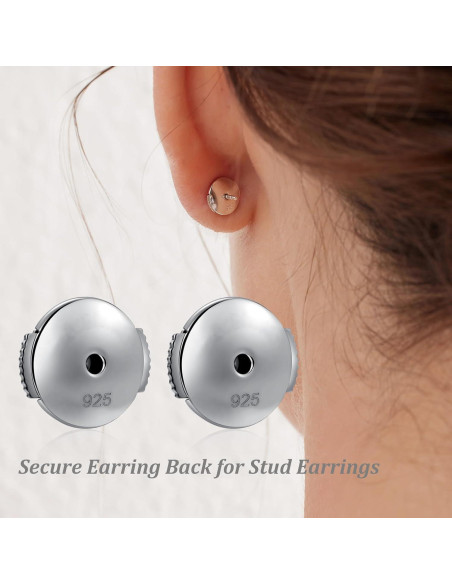 Respaldo de Aretes Jiahanzb Oro Blanco 18K Hipoalergénico 2 Piezas