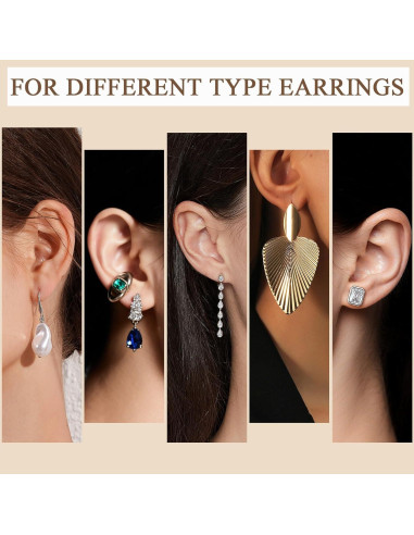 Respaldo de Aretes Jiahanzb Oro Blanco 18K Hipoalergénico 2 Piezas