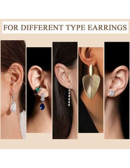 Respaldo de Aretes Jiahanzb Oro Blanco 18K Hipoalergénico 2 Piezas