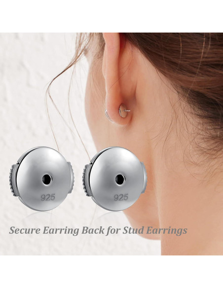 Respaldo de Aretes Jiahanzb Oro Blanco 18K Hipoalergénico 2 Piezas