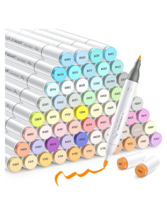 Set de 61 Marcadores Permanentes Caliart Doble Punta Alcohol