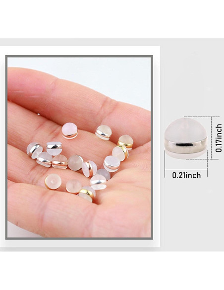 Respaldo de Aretes de Silicona DELECOE 12 Piezas Oro Blanco Respaldo de Aretes de Silicona DELECOE 12 Piezas Oro Blanco
