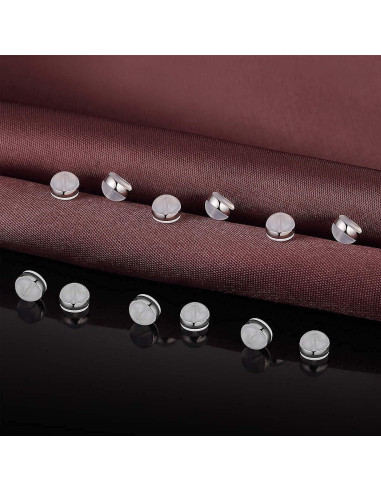 Respaldo de Aretes de Silicona DELECOE 12 Piezas Oro Blanco