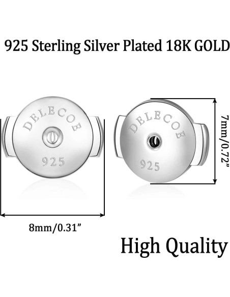 Resortes de Pendientes DELECOE Plata Esterlina 925 Oro 18K