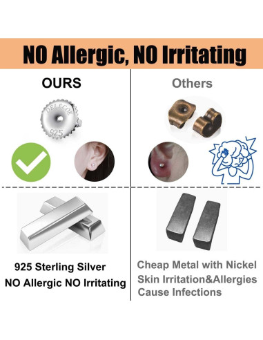 Tornillos de Respaldo para Aretes DELECOE 14K Oro 2 Pairs