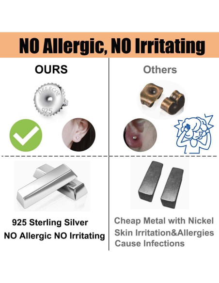 Tornillos de Respaldo para Aretes DELECOE 14K Oro 2 Pairs Tornillos de Respaldo para Aretes DELECOE 14K Oro 2 Pairs