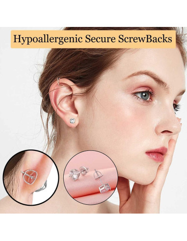 Tornillos de Respaldo para Aretes DELECOE 14K Oro 2 Pairs