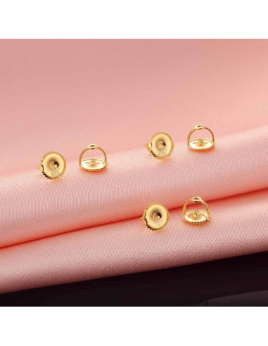 Tornillos de Respaldo para Aretes DELECOE 14K Oro 2 Pairs