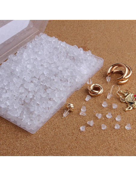 Respaldo de Arete Clutch Yalis 1200 Piezas Silicona 5 mm