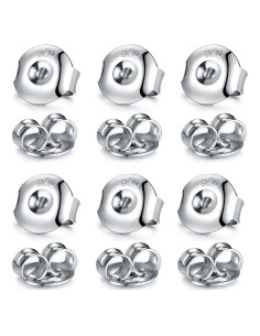 Resortes de Aretes Ajustables Catinee Plata Esterlina 6 Pares