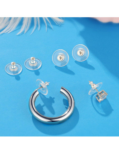 6 Piezas Respaldo de Aretes Grandes Formulen 12mm Hipoalergénico