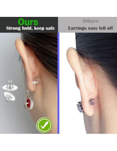 6 Piezas Respaldo de Aretes Grandes Formulen 12mm Hipoalergénico