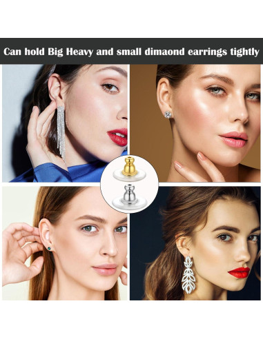 6 Piezas Respaldo de Aretes Grandes Formulen 12mm Hipoalergénico