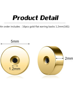 Soportes de Pendientes de Acero Inoxidable AOEDEJ 8 Pares 1.2mm 2