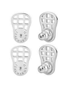 Respaldos Elevadores de Aretes JIACHARMED Oro Blanco 4 Piezas