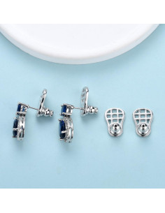 Respaldos Elevadores de Aretes JIACHARMED Oro Blanco 4 Piezas 2