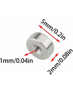 20 Soportes para Pendientes Redondos Ruiwaer Acero Inoxidable 2