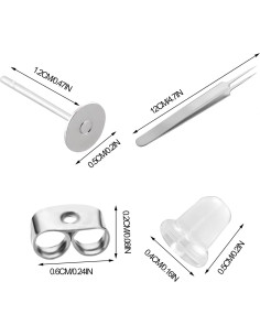 1200 Piezas Pines de Pendientes Acero Inoxidable Waybas 2