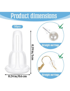 50 Respaldos de Aretes de Silicona Transparentes Teaaha 2