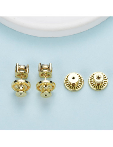 Resortes para Pendientes JIACHARMED Oro 18K 4 Piezas Hipoalergénicos