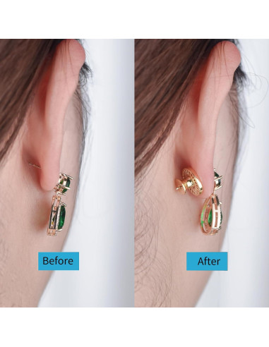 Resortes para Pendientes JIACHARMED Oro 18K 4 Piezas Hipoalergénicos