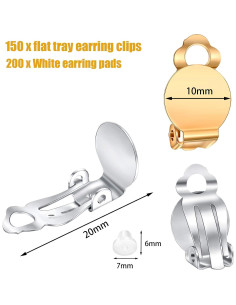 Kit de Joyería Hicarer 350 Piezas Clips y Almohadillas DIY 2