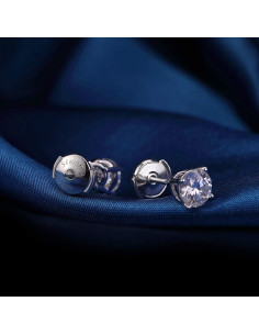 2 Pares Sujetadores Pendientes Hipoalergénicos Siwoms 7mm Oro Blanco 2