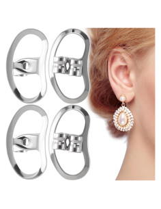 Respaldos de Aretes Isslly 2 Pares Oro Blanco para Orejas Caídas