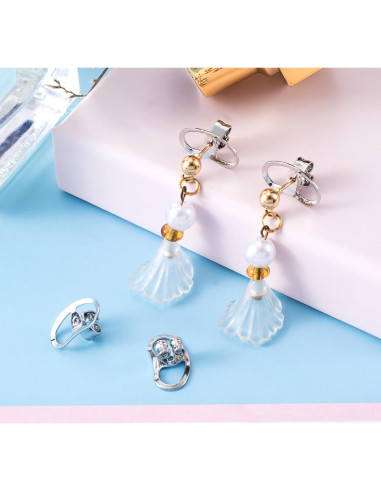 Respaldos de Aretes Isslly 2 Pares Oro Blanco para Orejas Caídas