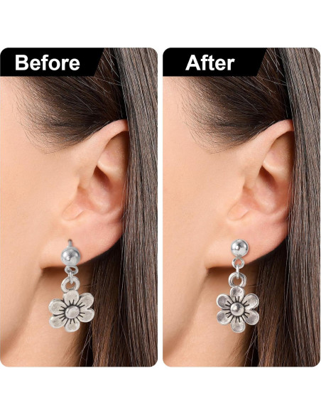 Respaldos de Aretes Isslly 2 Pares Oro Blanco para Orejas Caídas