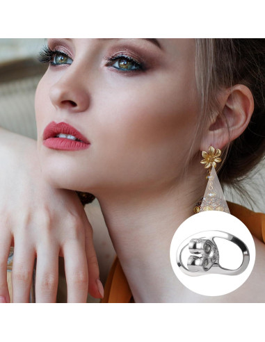 Respaldos de Aretes Isslly 2 Pares Oro Blanco para Orejas Caídas