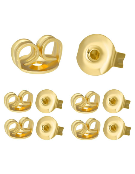 Respaldo de Pendientes Dorados Tasodin 12pcs Acero Inoxidable