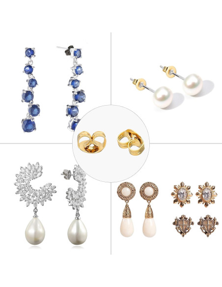 Respaldo de Pendientes Dorados Tasodin 12pcs Acero Inoxidable