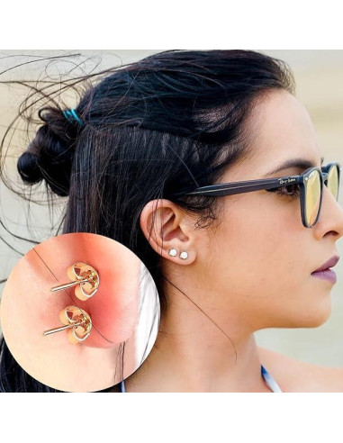 Respaldo de Pendientes Dorados Tasodin 12pcs Acero Inoxidable