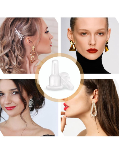 30 Respaldos de Aretes de Silicona Planos EupHHonycs 6x10mm