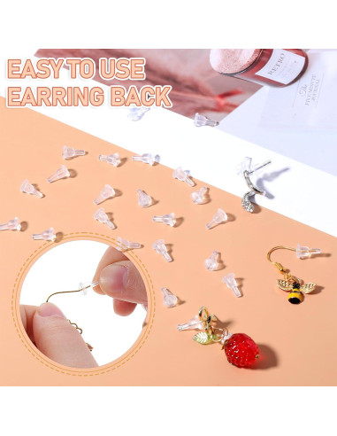 30 Respaldos de Aretes de Silicona Planos EupHHonycs 6x10mm