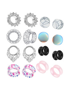 Pendientes Túneles TIANCI FBYJS 8 Pares Acero Inoxidable 6-16mm