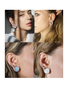 Pendientes Túneles TIANCI FBYJS 8 Pares Acero Inoxidable 6-16mm 2