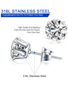 Kit de Perforación de Orejas YASPIT con 6 Pendientes y Agujas 2