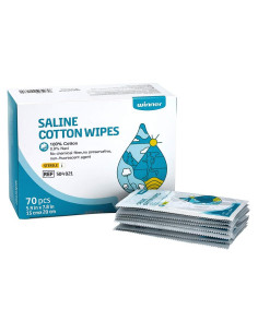 Toallitas Estériles de Salina Winner 70 Unidades 15x20 cm