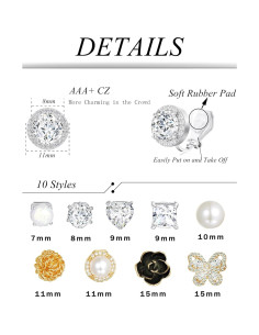 Conjunto 10 Pares Pendientes de Clip Tornito Mujeres 2