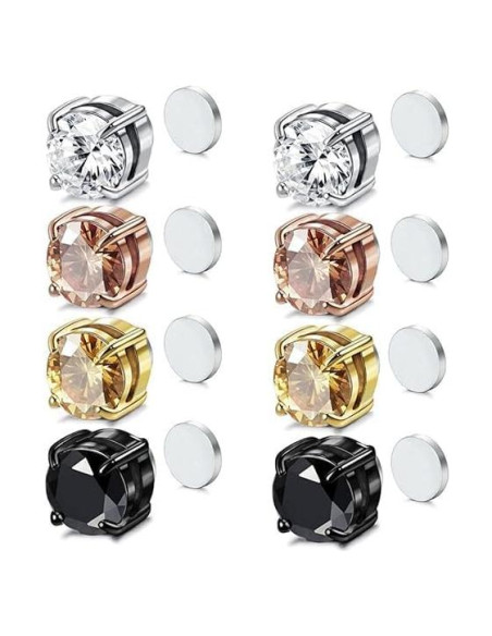 Pendientes Magnéticos Hipoalergénicos Airokiy - Set 4 Pzas Multicolor