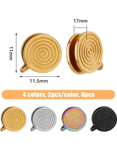 Pendientes de Presión UNICRAFTALE Acero Inoxidable 4 Colores