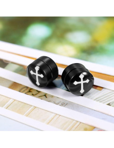 Pendientes Magnéticos Halloween 4 Pares 10MM Clip On Acero Inoxidable 2